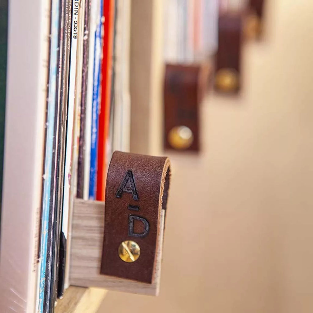 Leather Vinyl Dividers - Alphabet - Cognac
