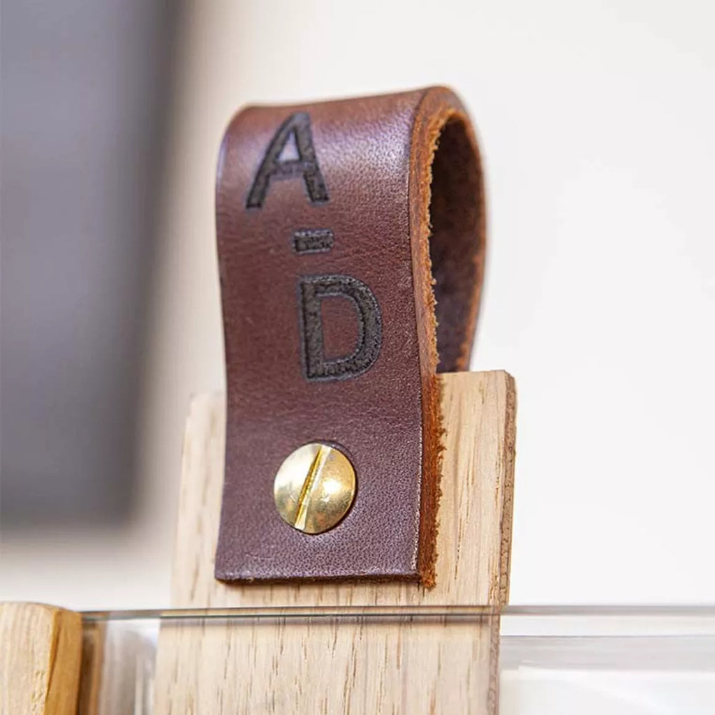 Leather Vinyl Dividers - Alphabet - Cognac