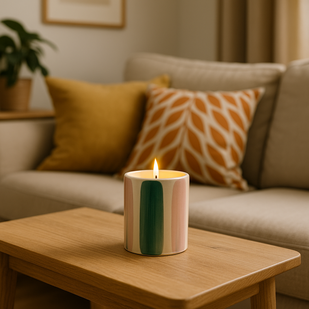 Hand-glazed ceramic candle – Vanilla Grapefruit 
