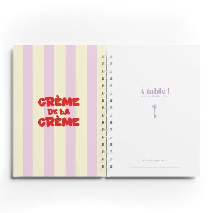 Carnet de Recettes Crème de la Crème Quartier Libre