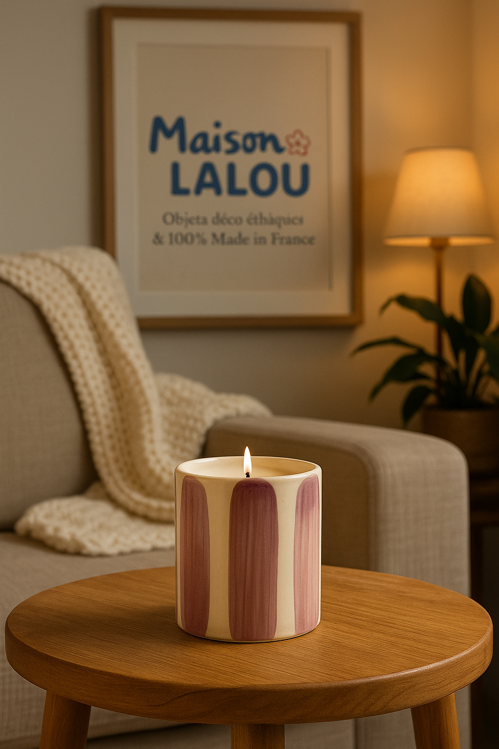 Hand-glazed ceramic candle – Fig tree 