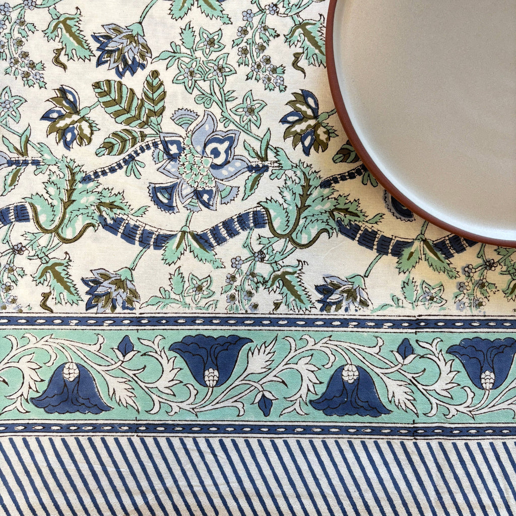 Nappe blockprint "Déjeuner à Côme"