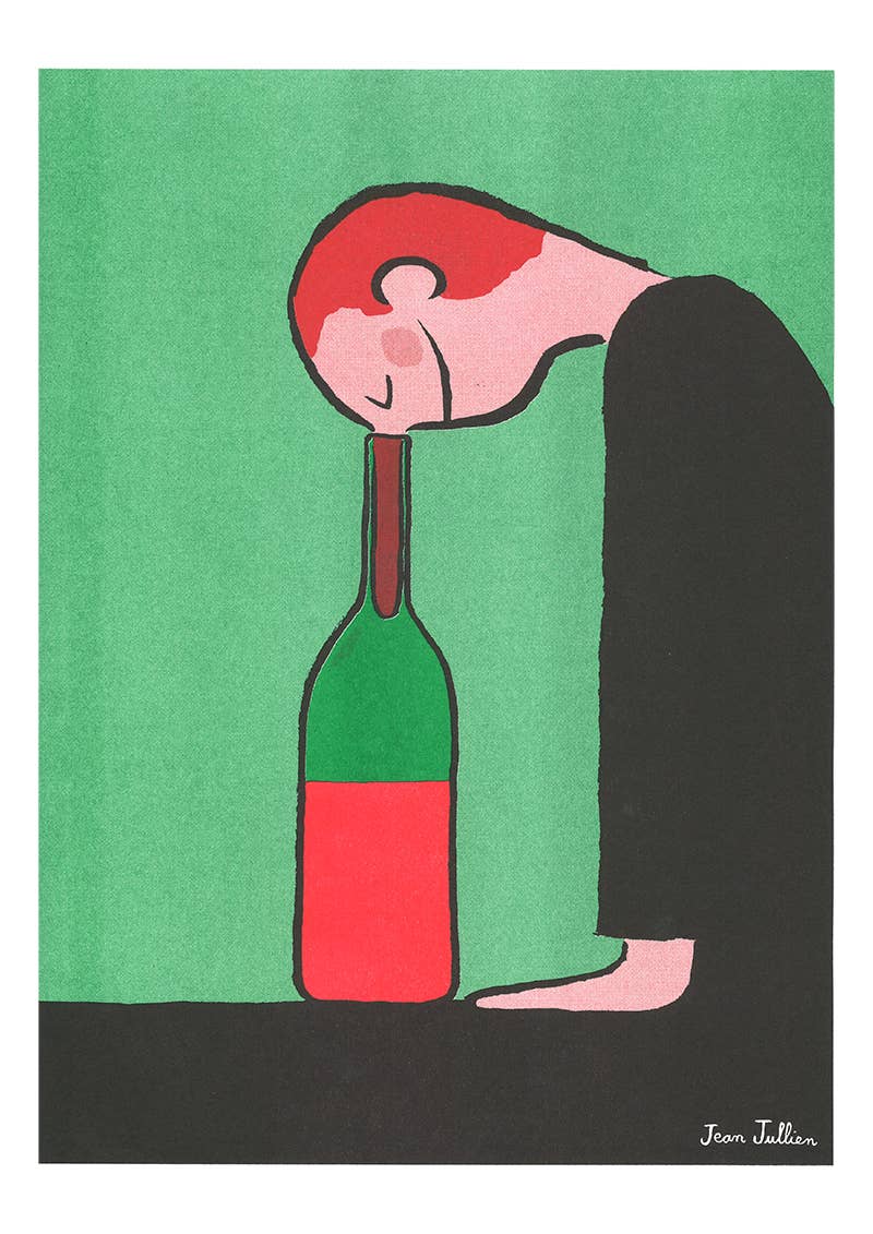 Affiche Risographie - Jean Jullien - Bouteille