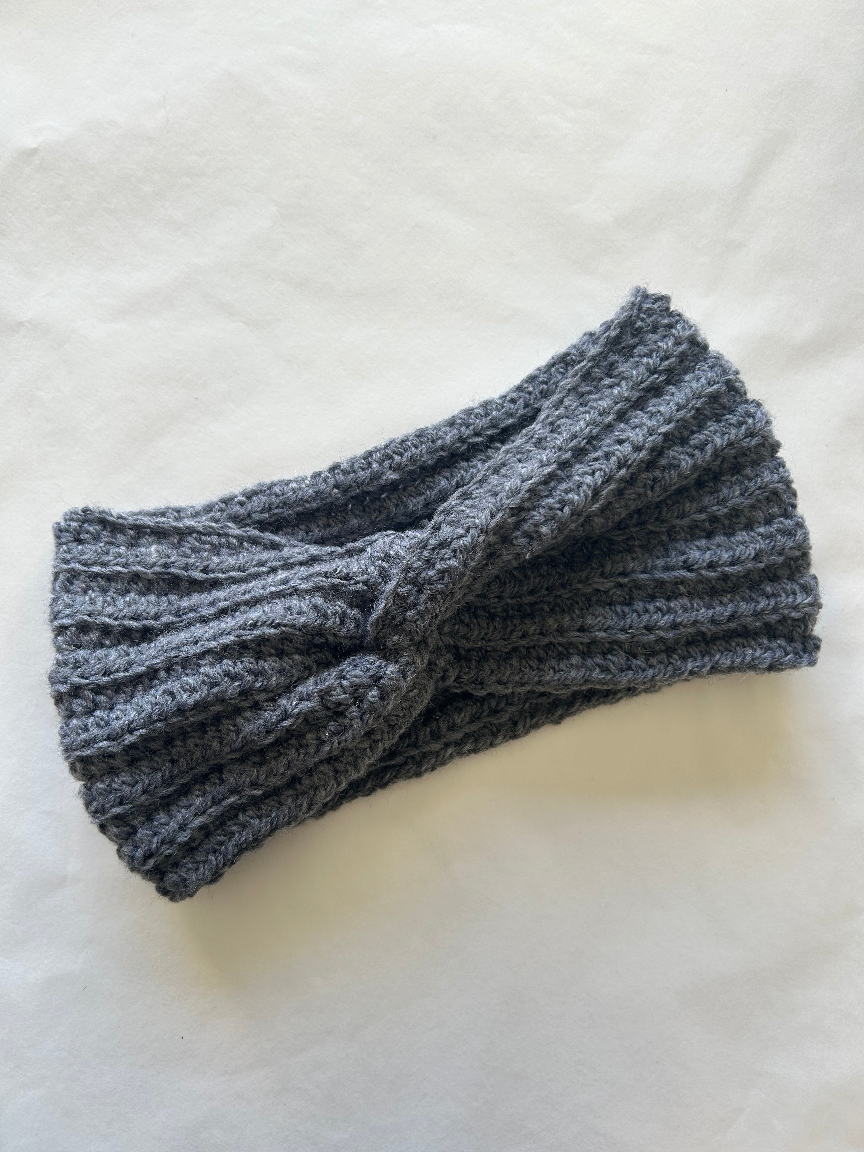 Bandeau en crochet fait main - Couleur Anthracite