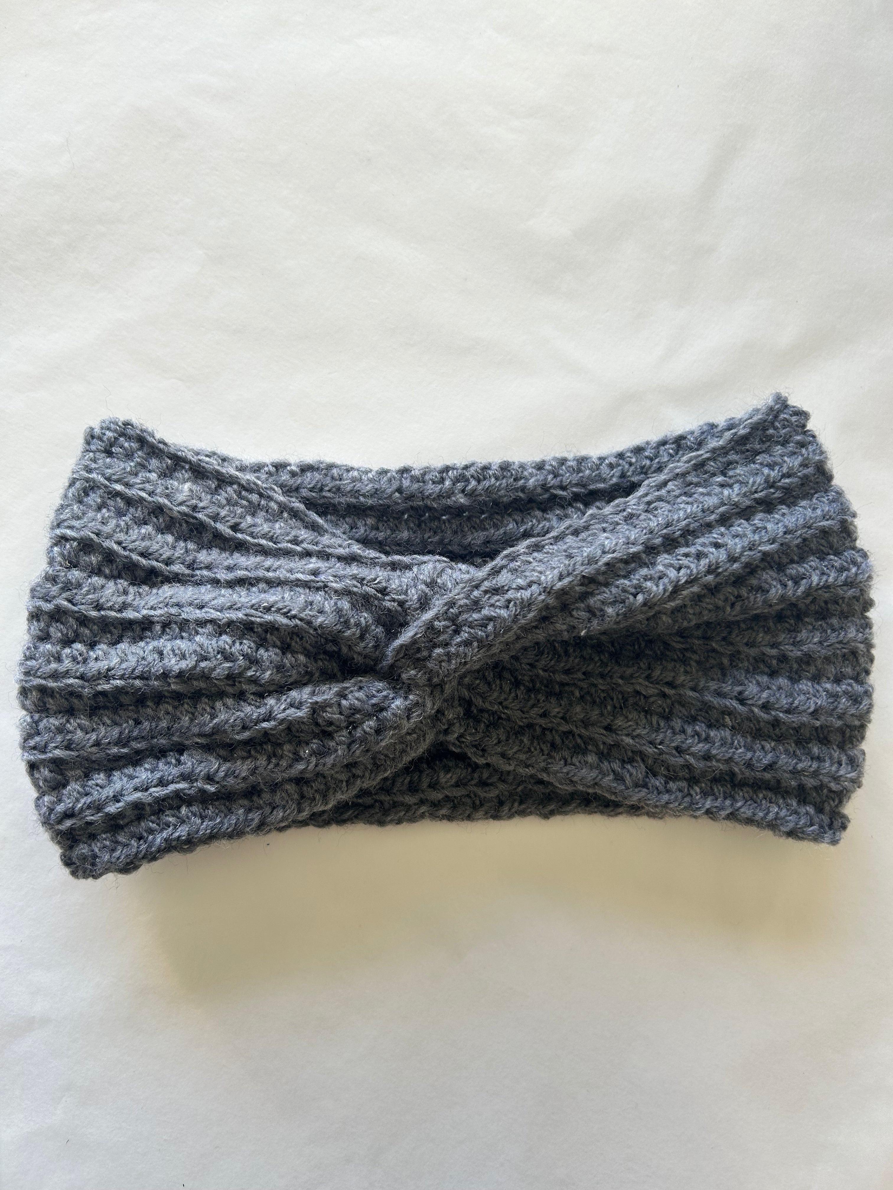 Bandeau en crochet fait main - Couleur Anthracite