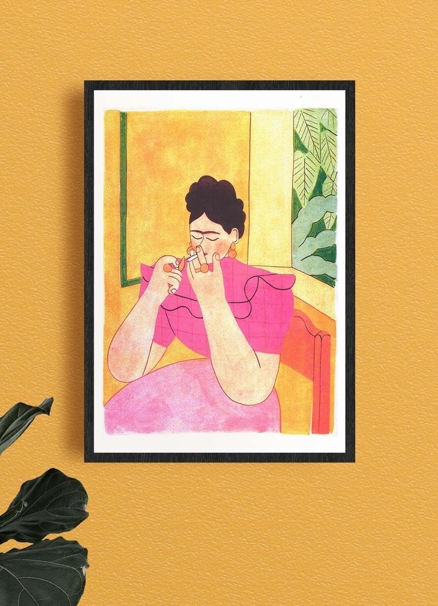 Risograph Poster - Morgane Fadanelli - Frida Kahlo