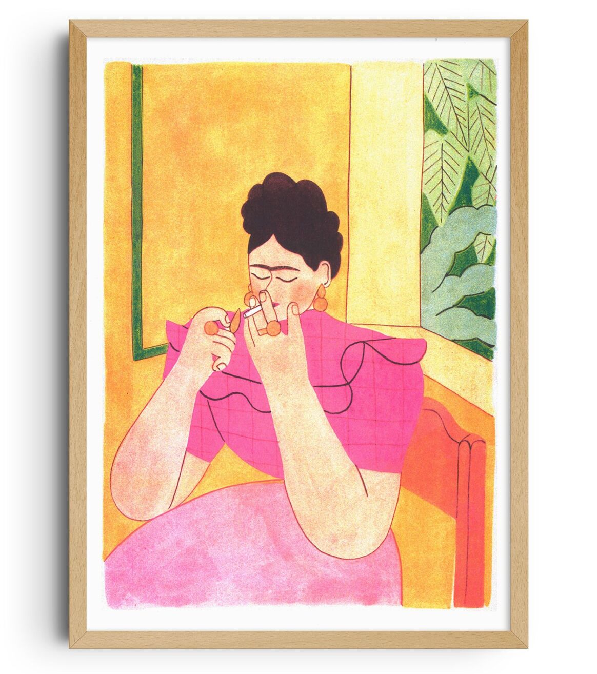 Risograph Poster - Morgane Fadanelli - Frida Kahlo