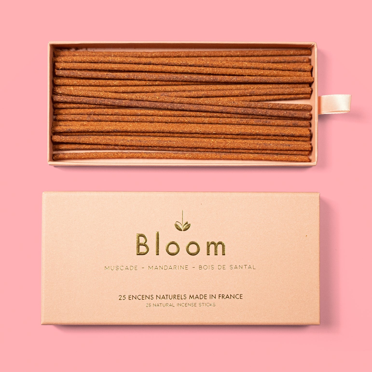 Set of 25 natural French incense sticks – Mandarin, nutmeg and sandalwood