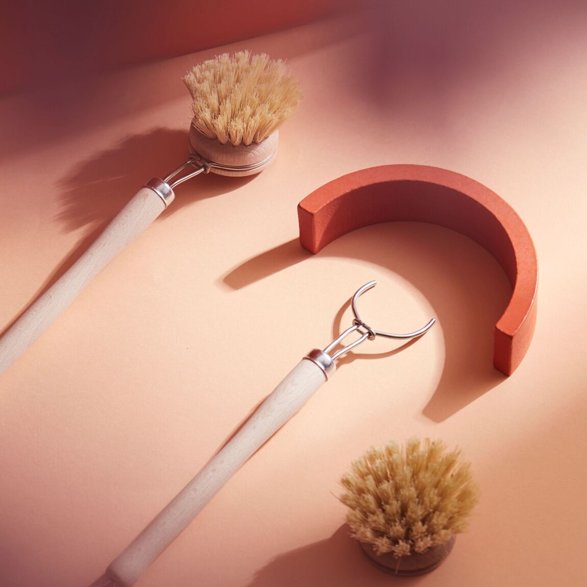 Dish Brush in Beech Wood and Vegetable Fiber - Removable Head