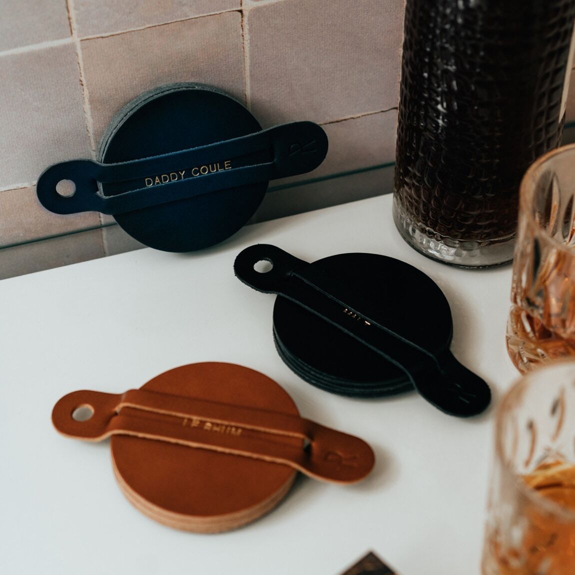 Leather Coasters: Icons
