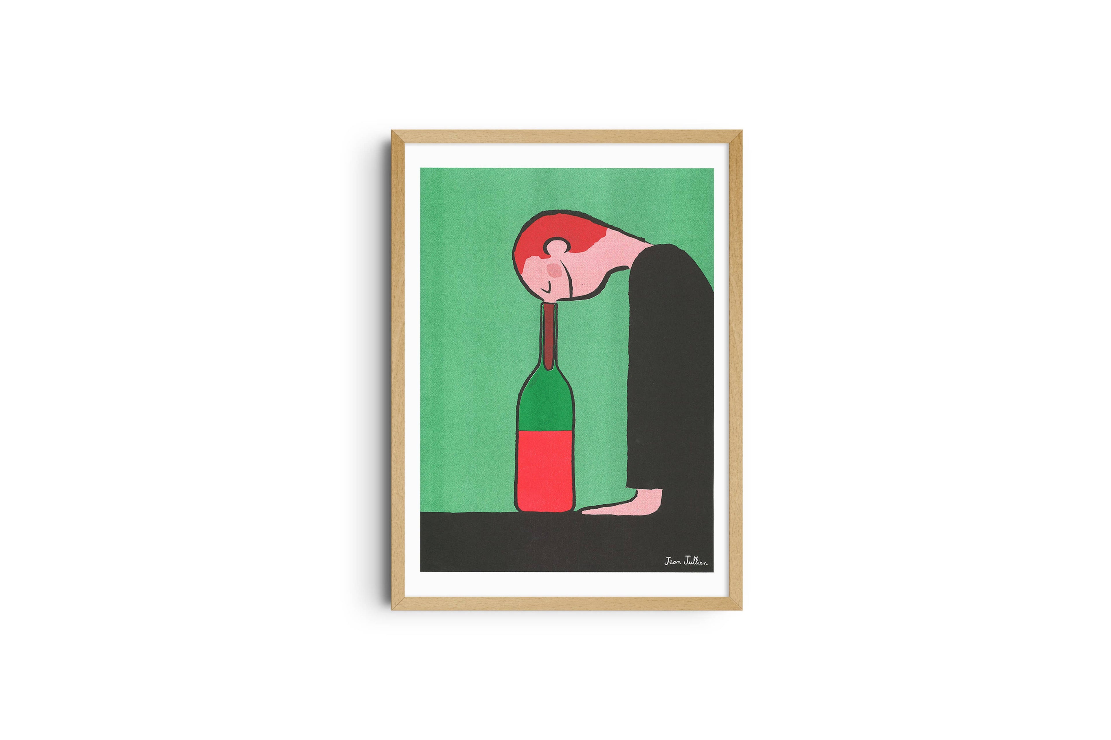 Affiche Risographie - Jean Jullien - Bouteille