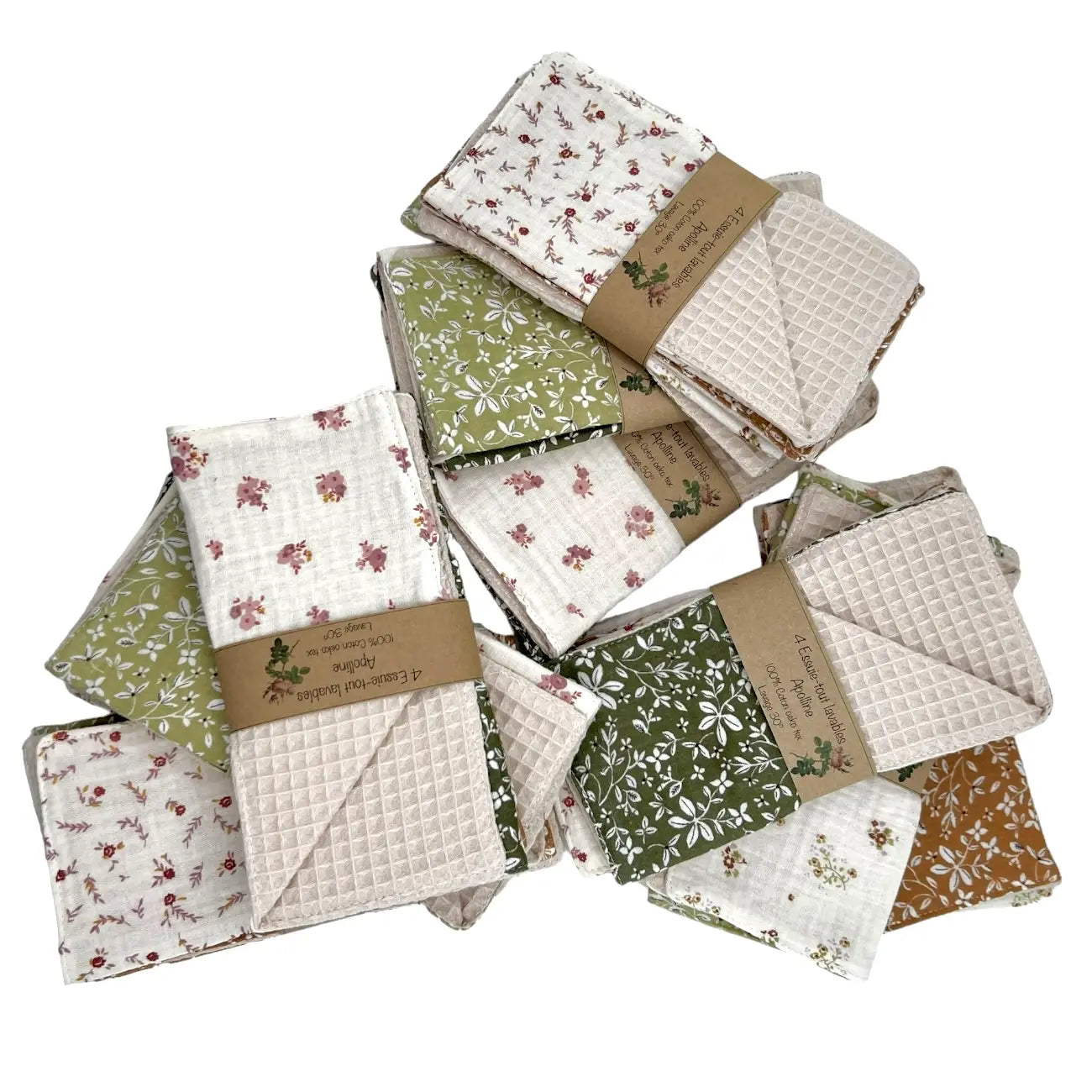 Set of 4 reusable "Apolline" paper towels