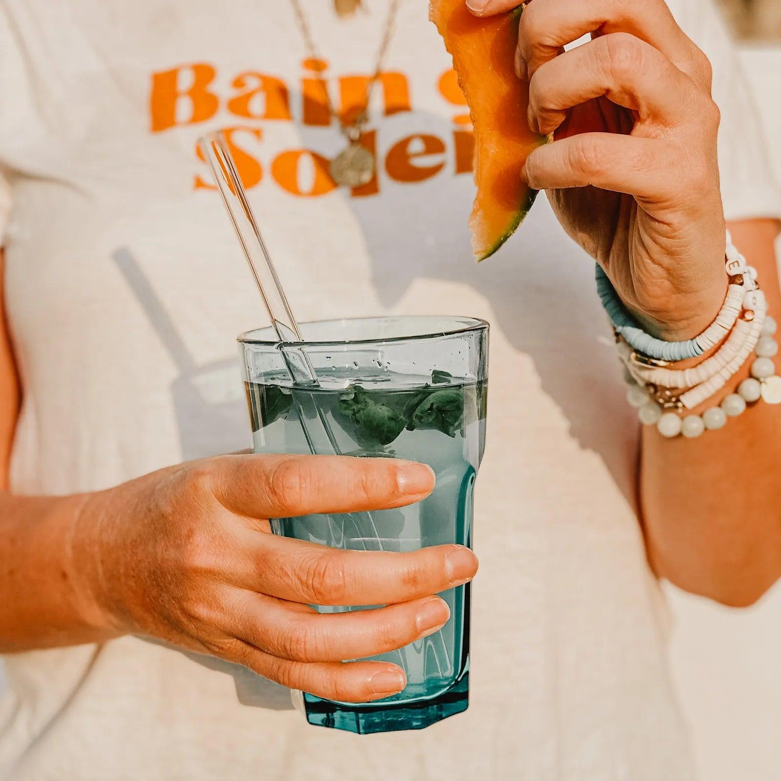 Set of 4 recycled glass straws