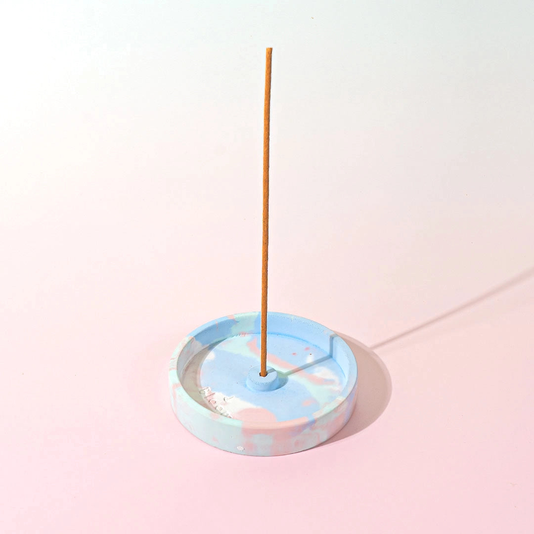 Natural Concrete Incense Holder Multicolor