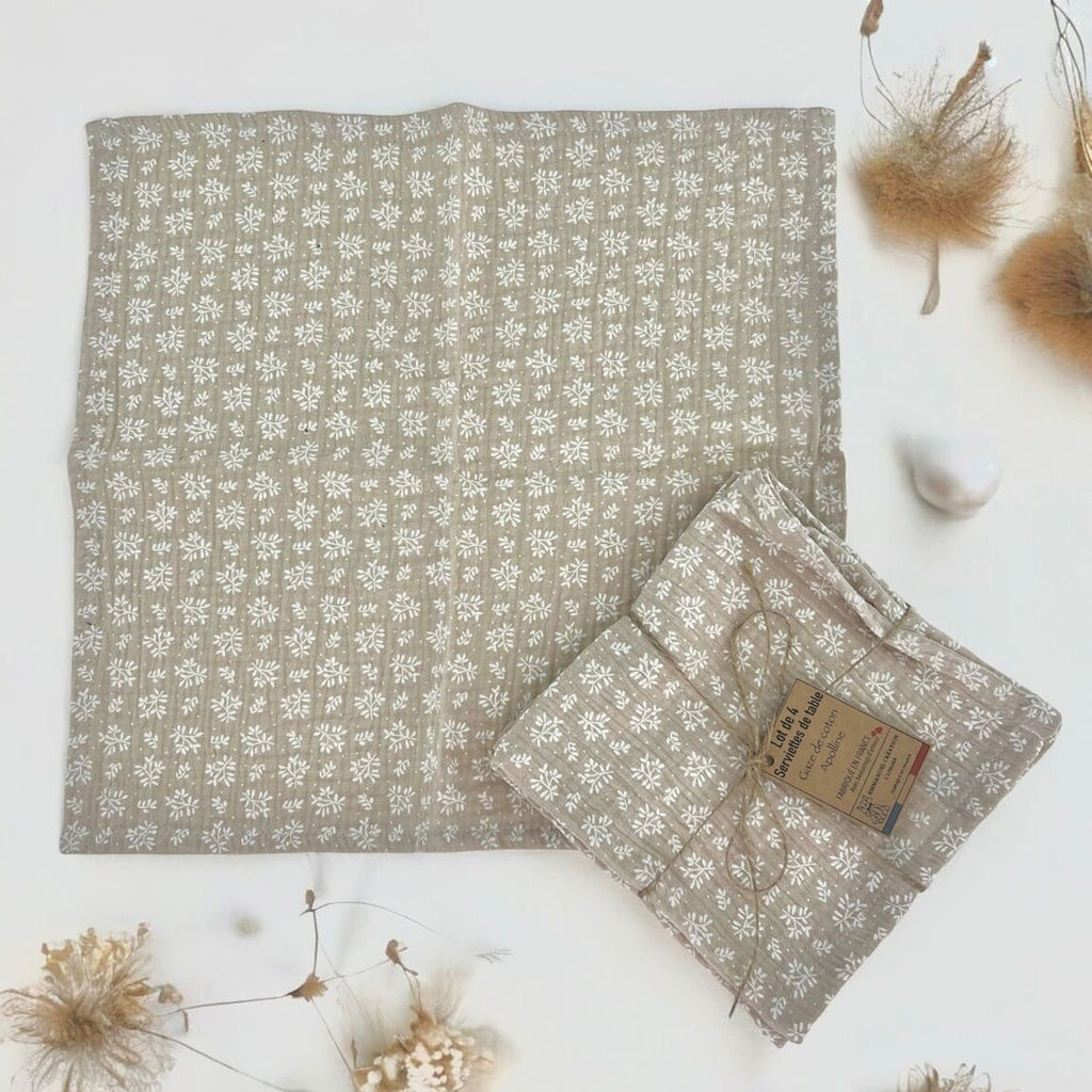 Set of 4 reusable napkins – "Nature"