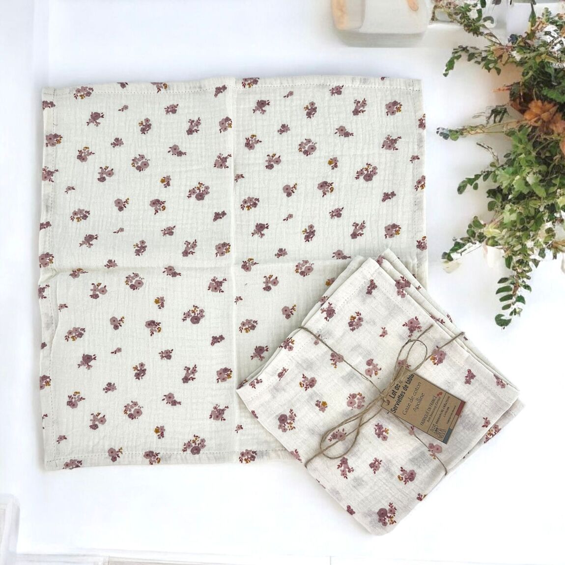 Set of 4 reusable napkins – “Apolline”