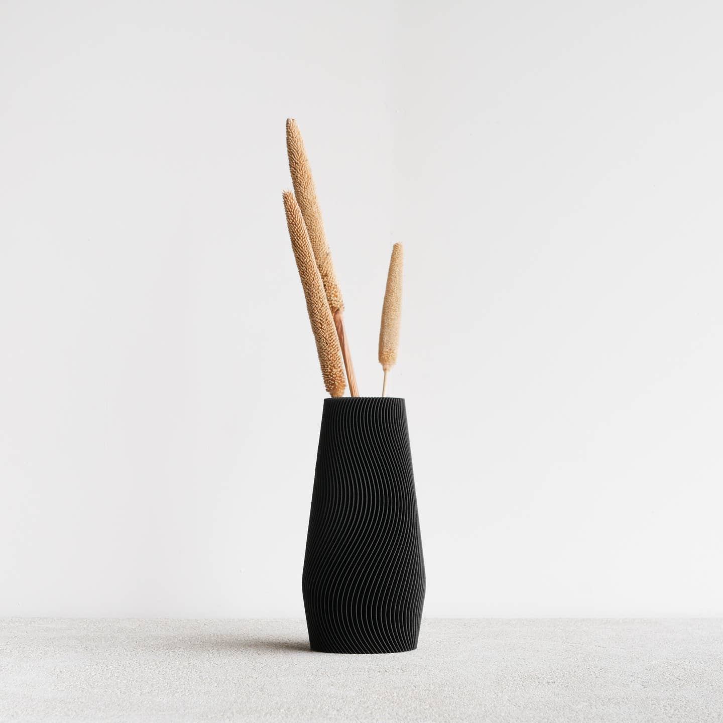 Wave vase made from recycled wood